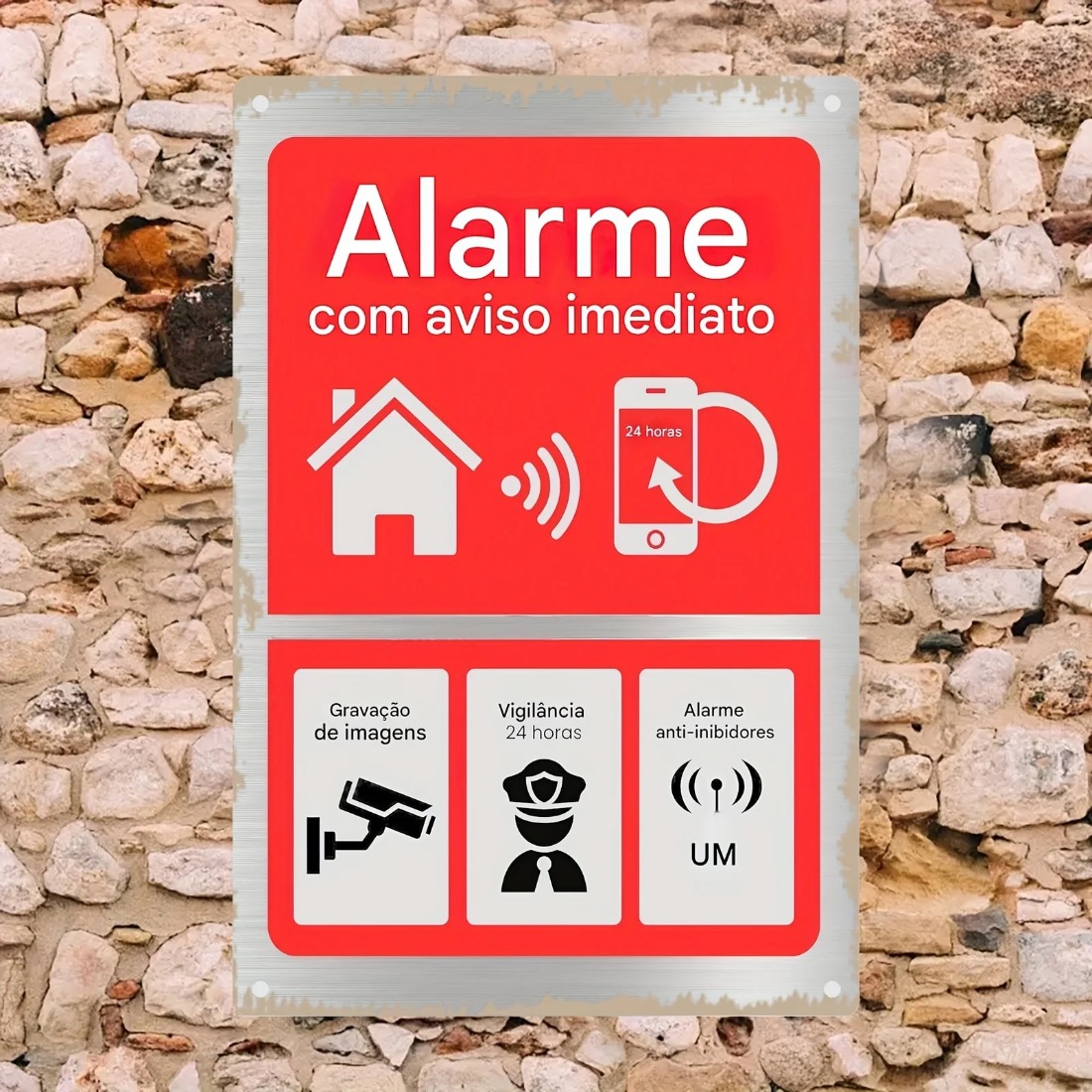 Home Security Logo - Vintage Metal Tin Sign 'Alarma De