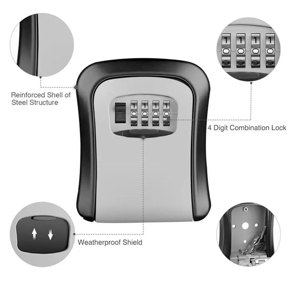 Wall Mount Key Lock Box 4 Digi - đánh giá và giá Home Security Officer