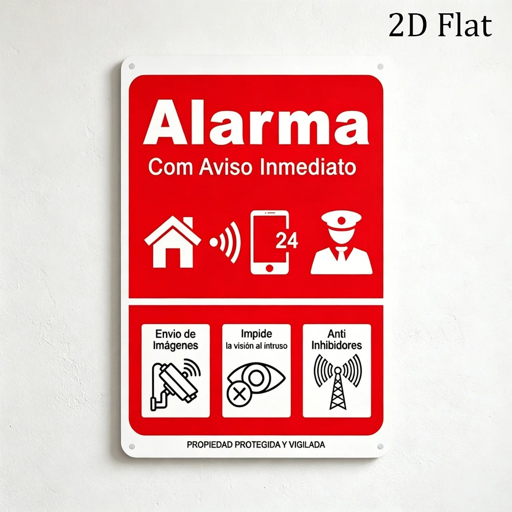 Spanish Alarm System Metal Tin - đánh giá và giá Home Security Logo