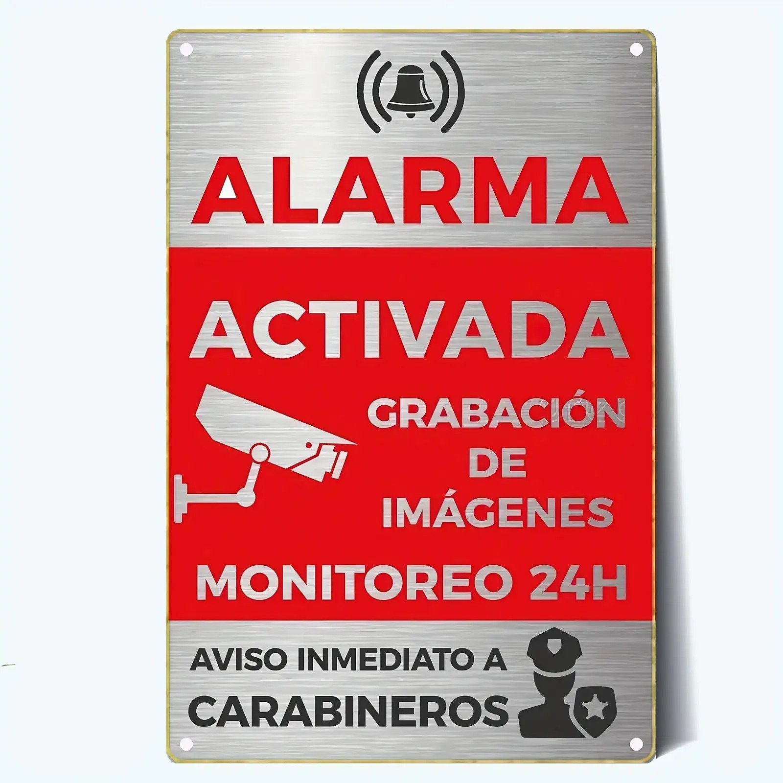 Spanish Security Alarm Sign 
