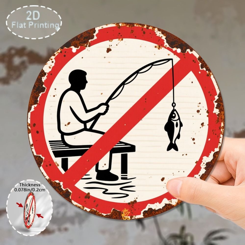 2D Round No Fishing Sign, Rust - đánh giá và giá Home Security Logo