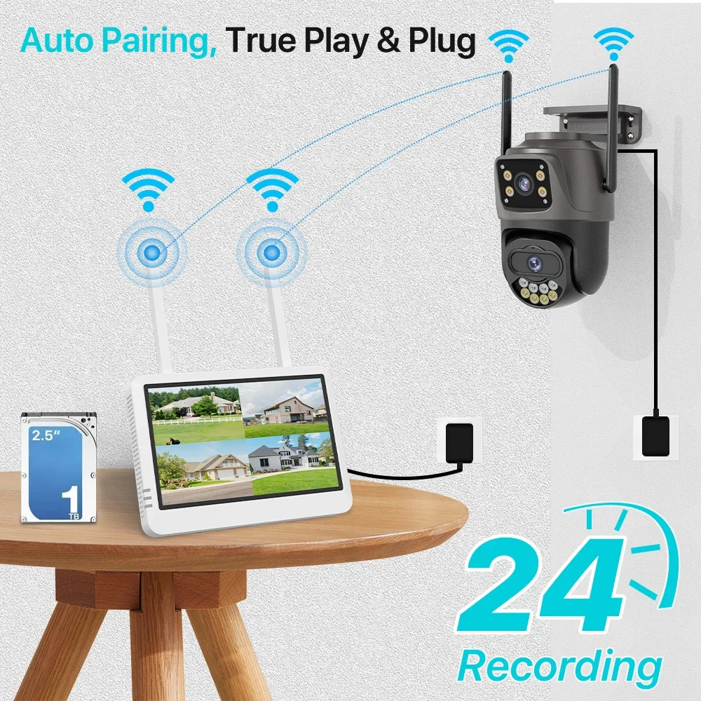 7 Inch 8CH 5MP WiFi NVR Securi - đánh giá và giá Home Security Cameras Wireless