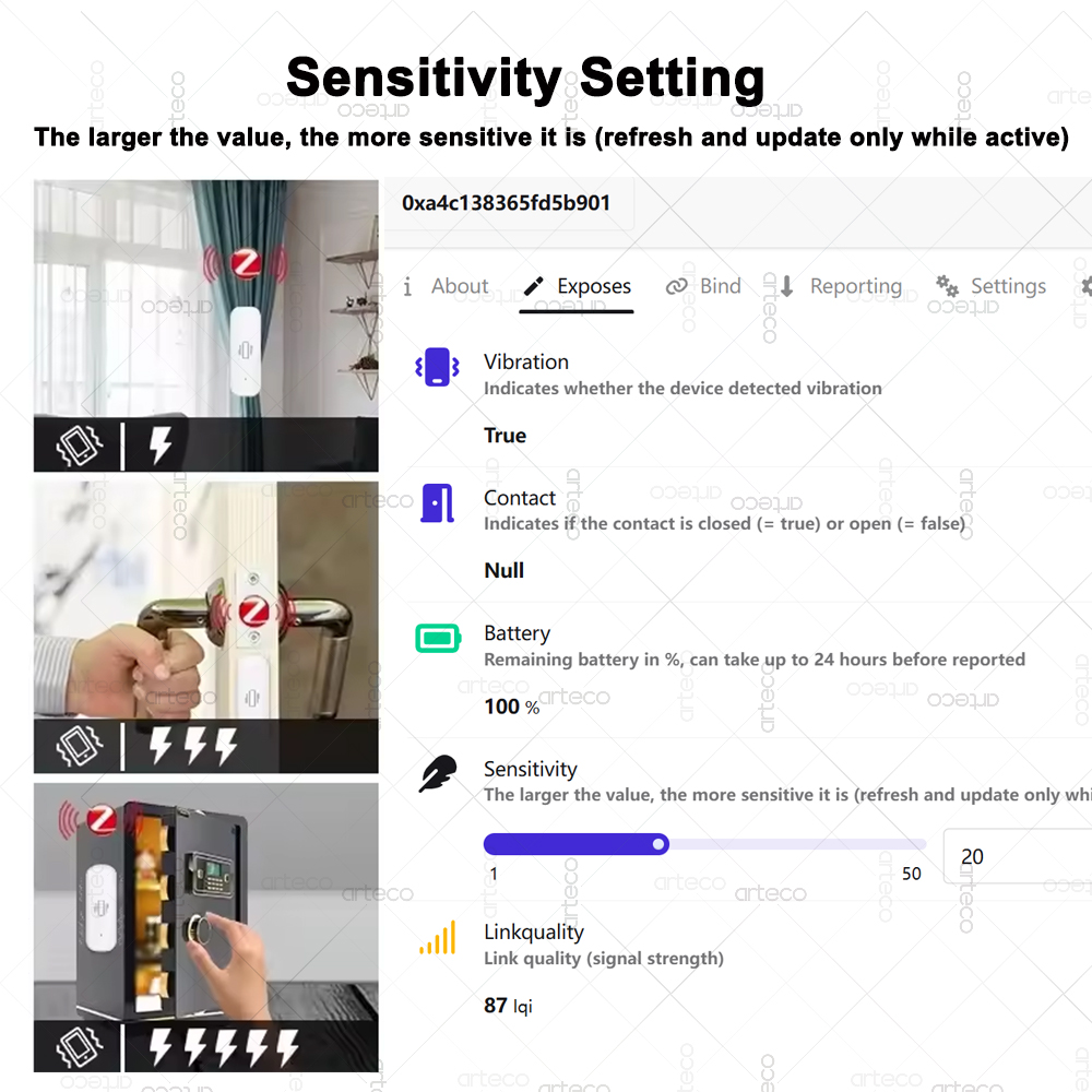 Smart ZigBee 3.0 Vibration Sen - đánh giá và giá Home Security Monitoring
