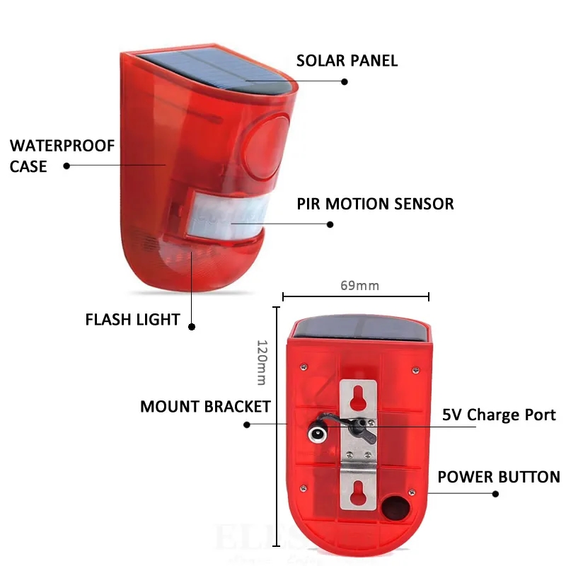 Waterproof Solar Powered Alarm - đánh giá và giá Home Security Equipment