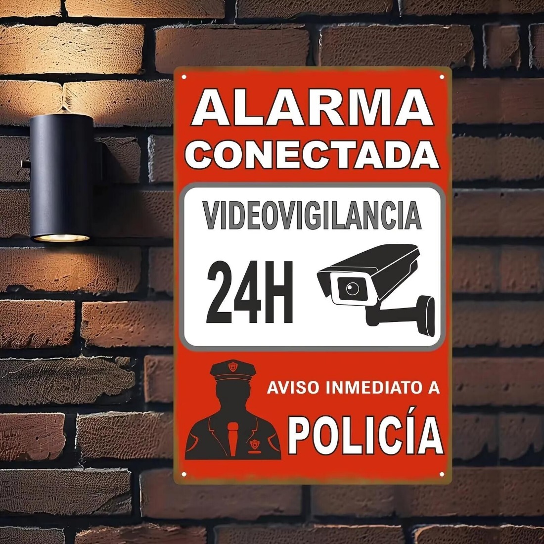 Spanish Security Warning Tin S - đánh giá và giá Home Security Logo