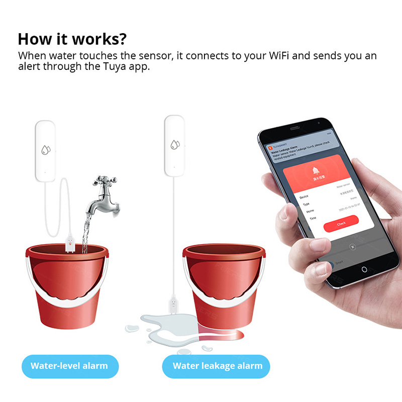 Tuya WiFi Water Leakage Alarm  - đánh giá và giá Home Security Monitoring