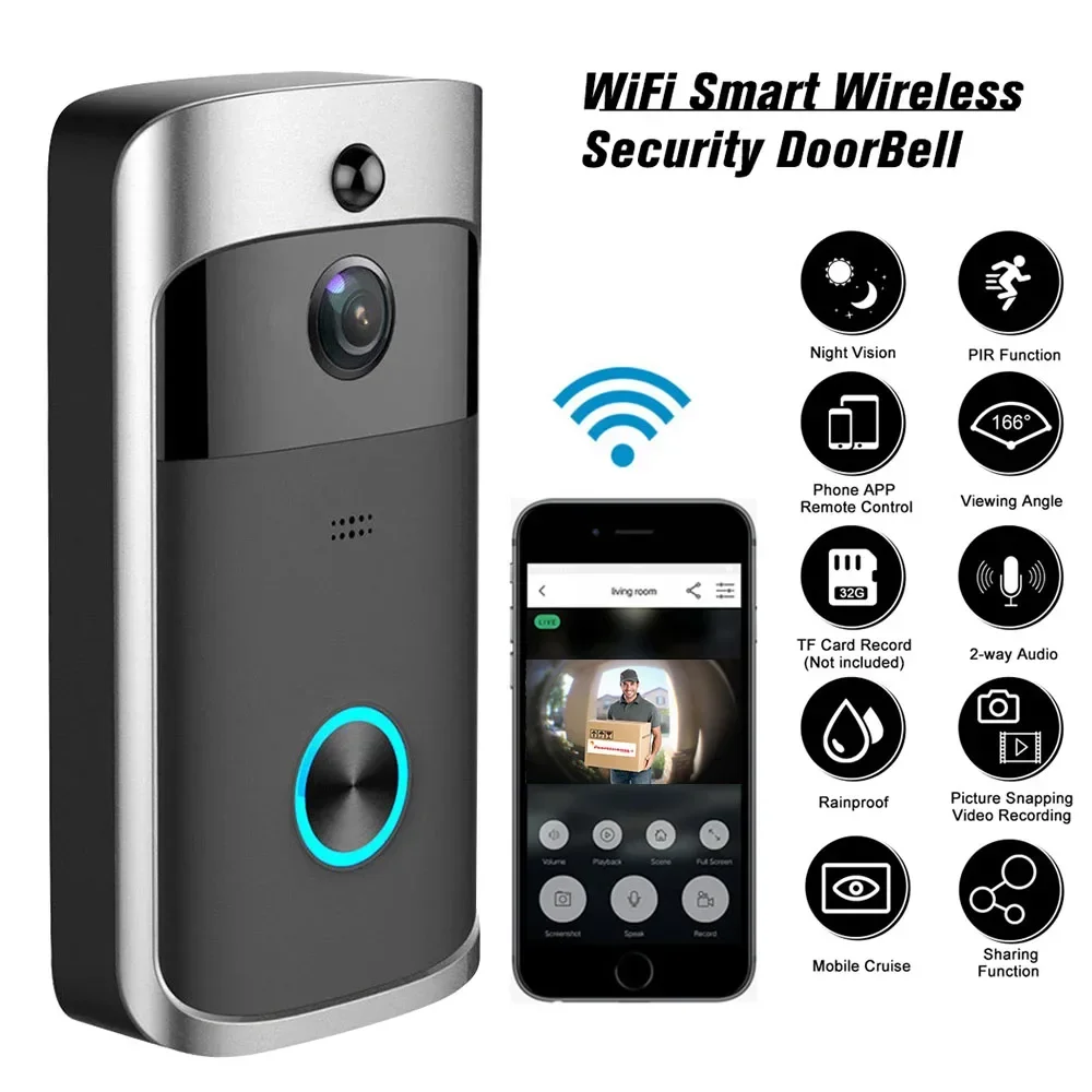 720P HD Smart Home Wireless WI - đánh giá và giá Home Security Doorbell Camera