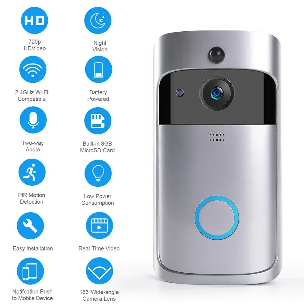 720P HD Smart Home Wireless WI - đánh giá và giá Home Security Doorbell Camera