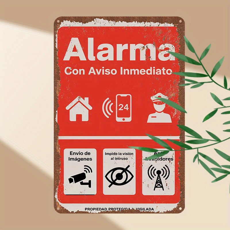Vintage Metal Tin Sign - 24-Ho - đánh giá và giá Home Security Logo
