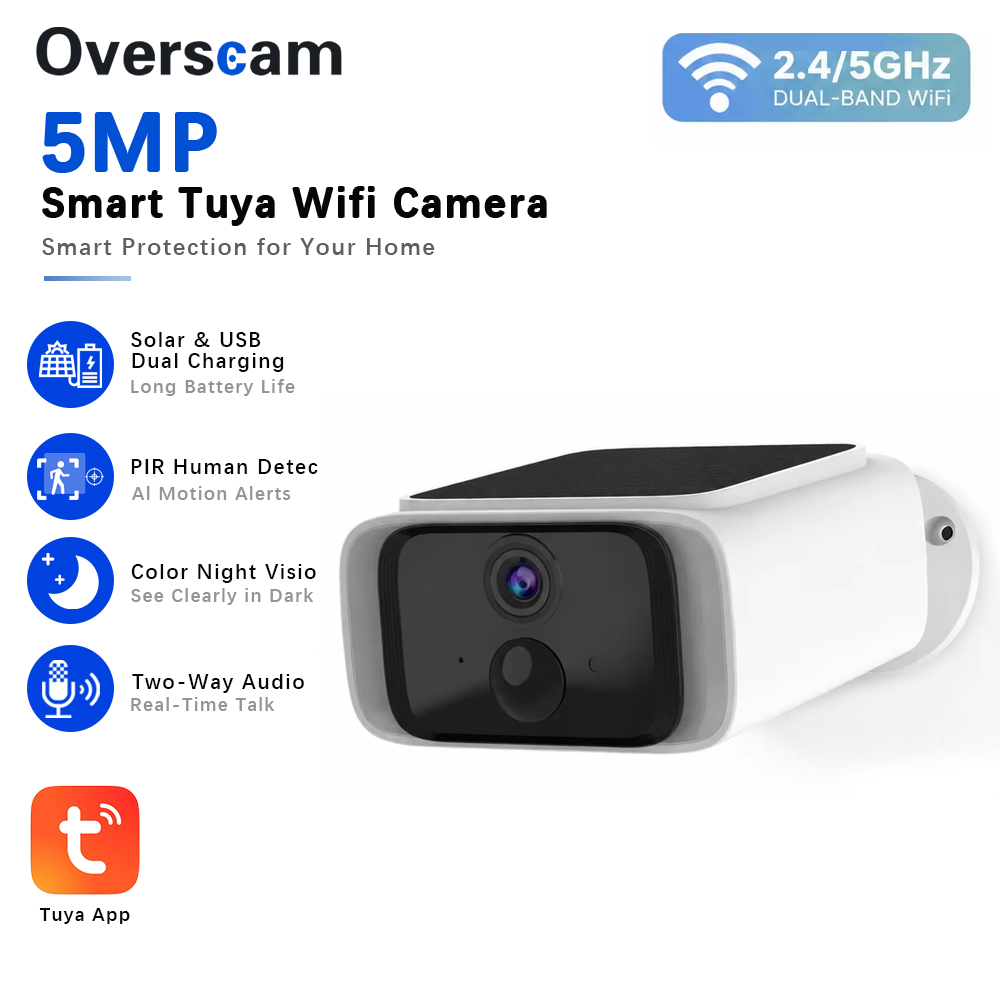 Tuya 5MP Solar Security Camera - đánh giá và giá Home Security Cameras Wireless