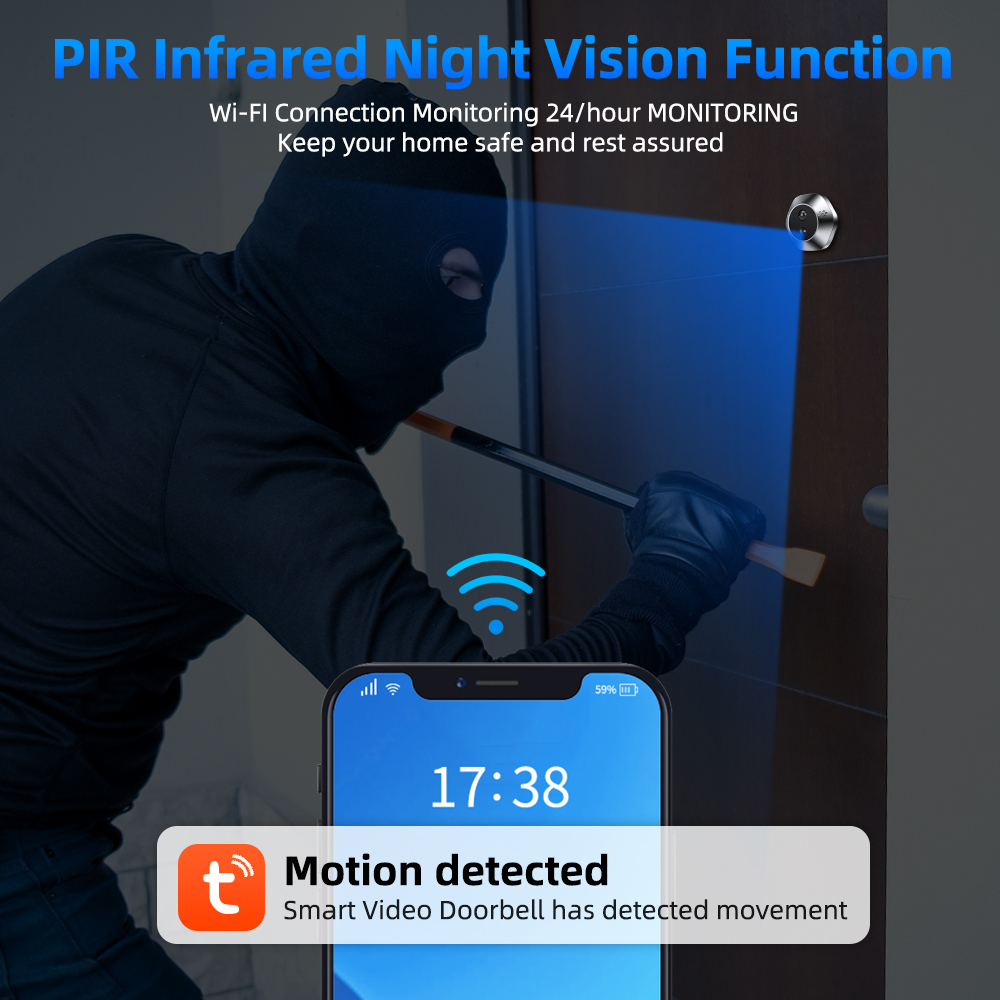 1080P WiFi Peephole Tuya Smart - đánh giá và giá Home Security Doorbell Camera